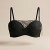 S-H  Premium Quality - Double Padded Push- Up Bra.| Front Floral Decorative Lace