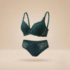 Premium Quality Double Padded Push- Up Net Lace Bra Set.