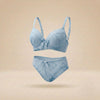 Premium Quality Double Padded Push- Up Checks Bra Set.