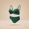 Victoria's Secret Premium Quality Double Padded Push- Up wire Bra Set With Stone Lace.