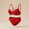 Victoria's Secret Premium Quality Double Padded Push- Up wire Bra Set With Stone Lace.