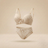 Premium Quality Double Padded Push- Up Checks Bra Set.