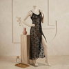 Exquisite Sheer Floral Lace Maxi Slip Nighty Dress